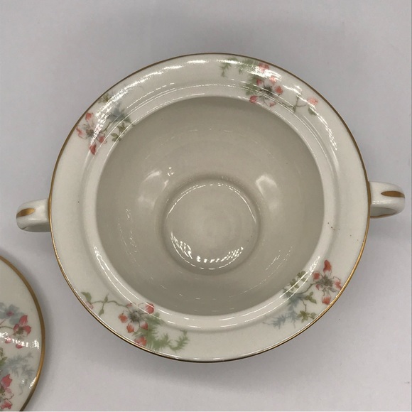 Theodore Haviland 1920 Dogwood floral Vintage Covered dish with Handles - Picture 7 of 16